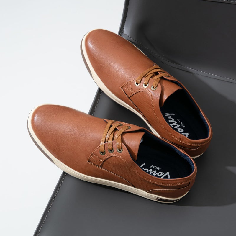 Vostey Men's Fashion Sneakers Brown Simple Leisure Style Casual Shoes(B81Q11 Yellow Brown 13) - Image 5